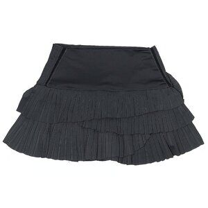 Lucky in Love grey skirt BMS Envy Pindot Pleat Scallop tennis Skirt sz SMALL
